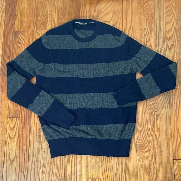 Banana Republic Wool Blend Crew Neck Sweater Blue Grey Men’s Large Tall - Picture 1 of 5